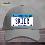 Skier Minnesota State Novelty License Plate Hat Cotton / Gray