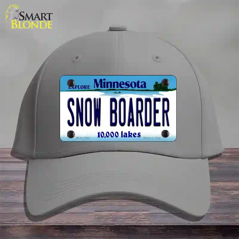 Snow Boarder Minnesota State Novelty License Plate Hat Cotton / Gray