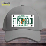 St Pete Beach Florida Novelty License Plate Hat Cotton / Gray