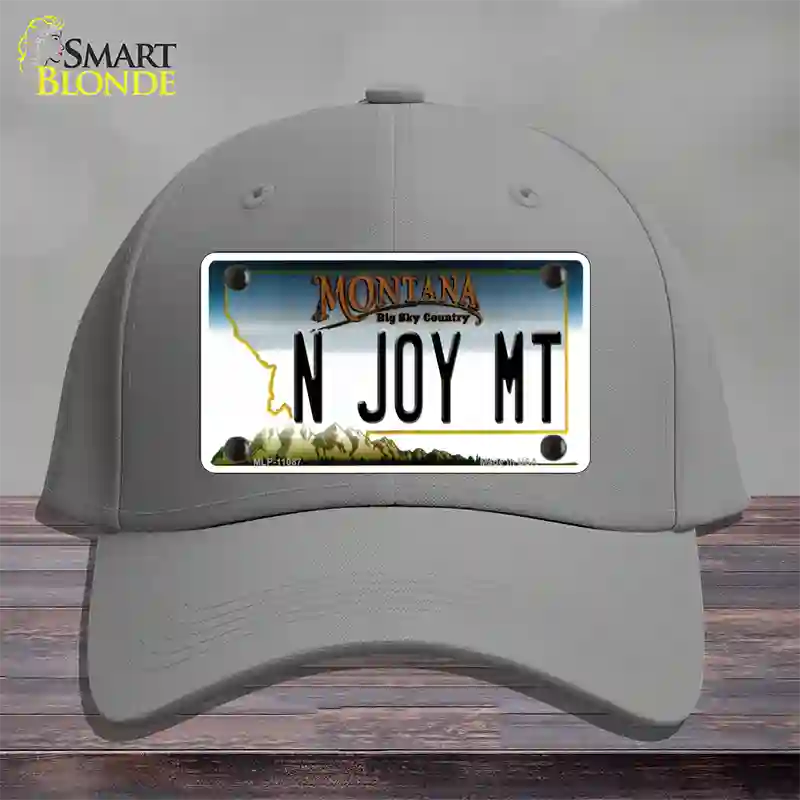 N Joy MT Montana State Novelty License Plate Hat Cotton / Gray