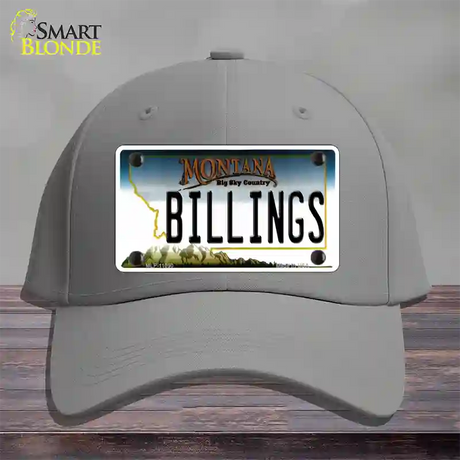 Billings Montana State Novelty License Plate Hat Cotton / Gray