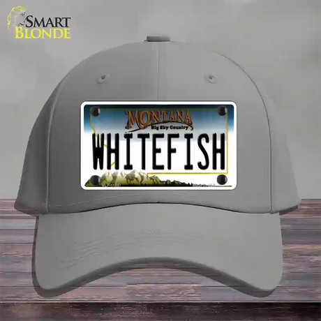 Whitefish Montana State Novelty License Plate Hat Cotton / Gray