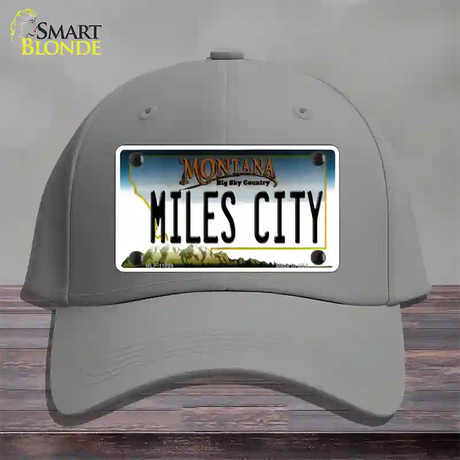 Miles City Montana State Novelty License Plate Hat Cotton / Gray