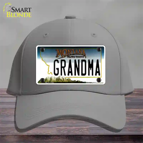 Grandma Montana State Novelty License Plate Hat Cotton / Gray