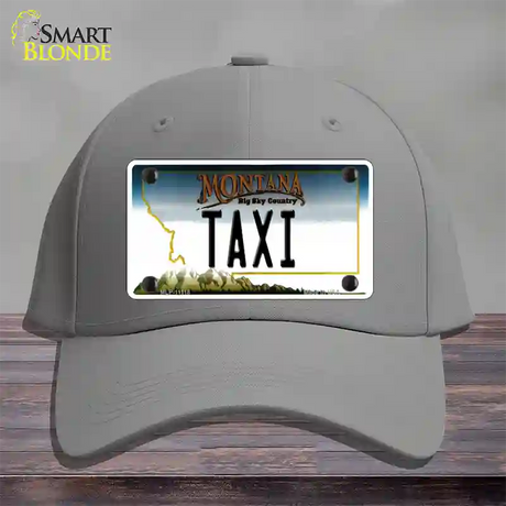 Taxi Montana State Novelty License Plate Hat Cotton / Gray