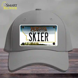 Skier Montana State Novelty License Plate Hat Cotton / Gray