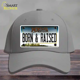 Born and Raised Montana State Novelty License Plate Hat Cotton / Gray