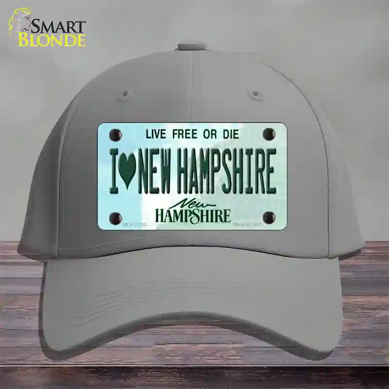 I Love New Hampshire State Novelty License Plate Hat Cotton / Gray