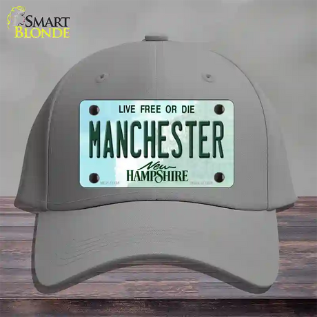 Manchester New Hampshire State Novelty License Plate Hat Cotton / Gray