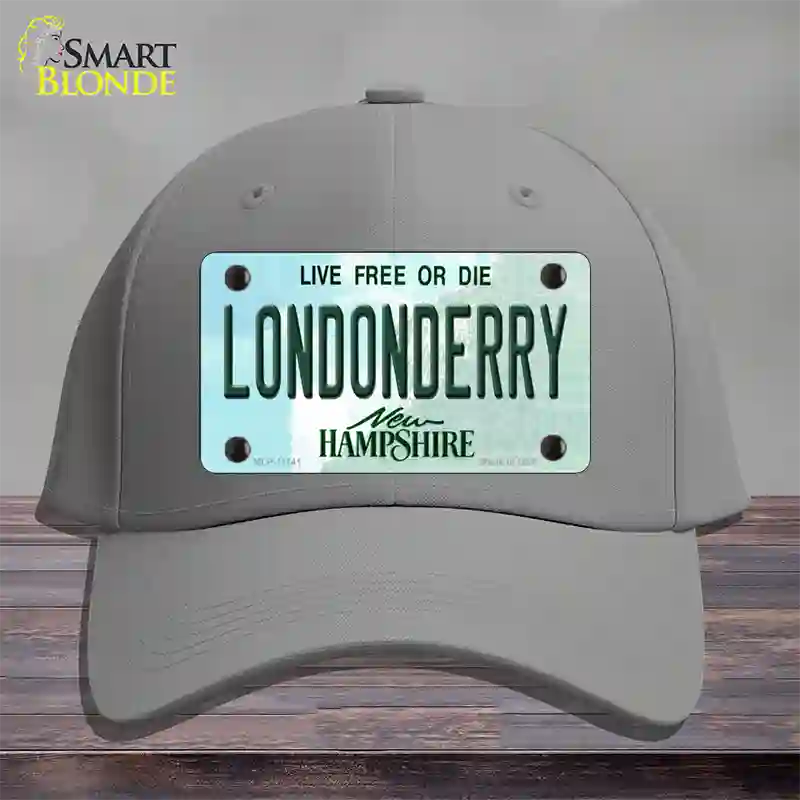 Londonderry New Hampshire State Novelty License Plate Hat Cotton / Gray