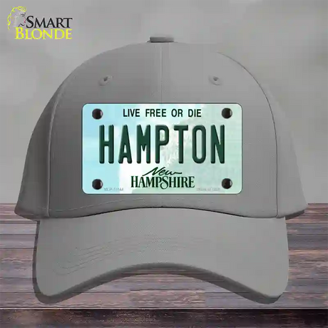 Hampton New Hampshire State Novelty License Plate Hat Cotton / Gray