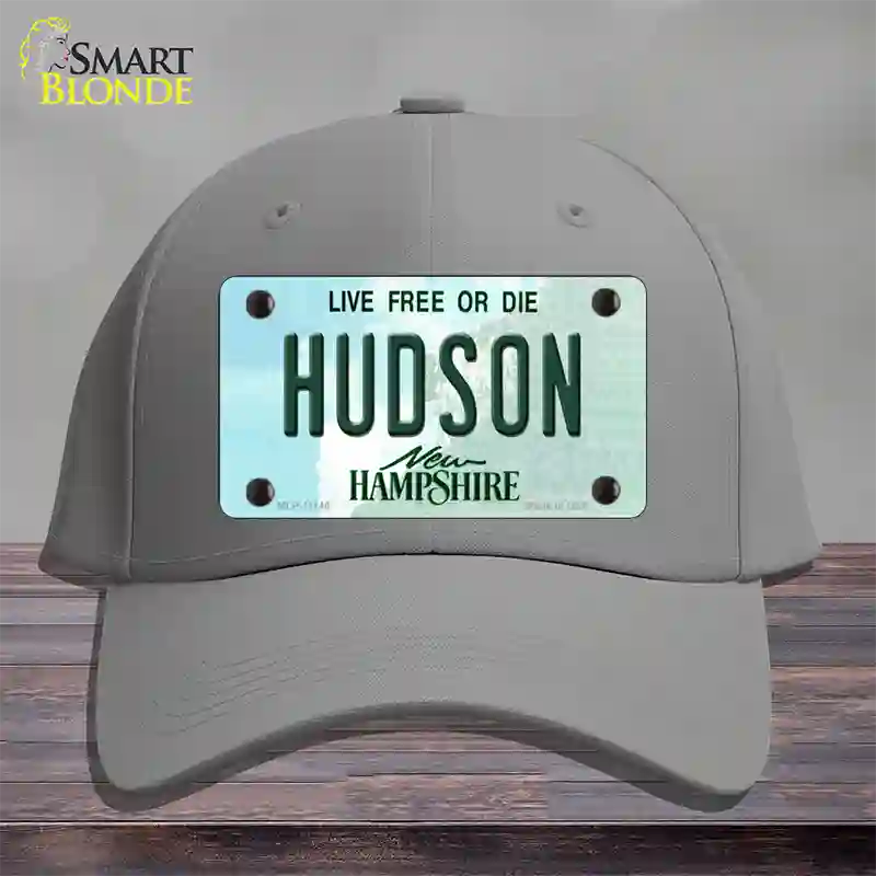 Hudson New Hampshire State Novelty License Plate Hat Cotton / Gray