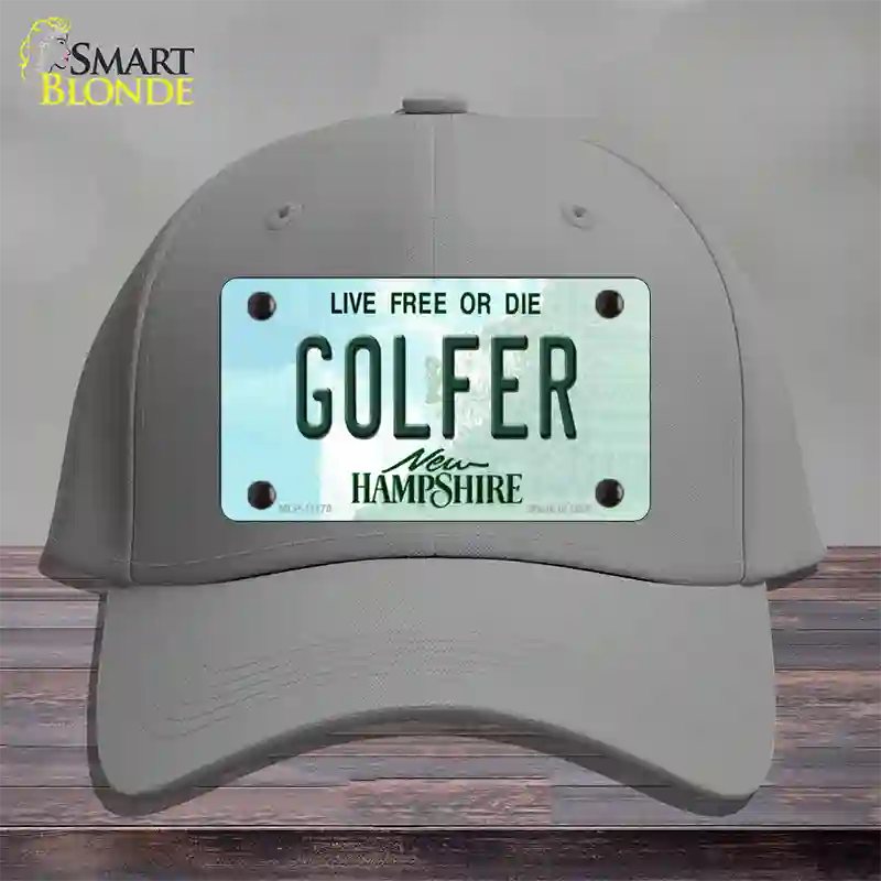 Golfer New Hampshire State Novelty License Plate Hat Cotton / Gray