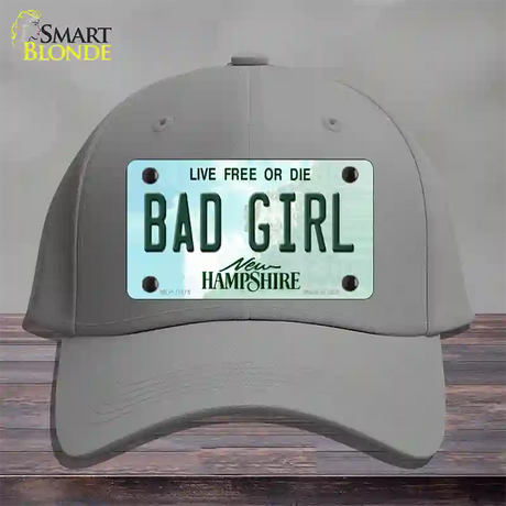 Bad Girl New Hampshire State Novelty License Plate Hat Cotton / Gray