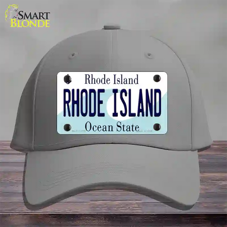 Rhode Island State Novelty License Plate Hat Cotton / Gray