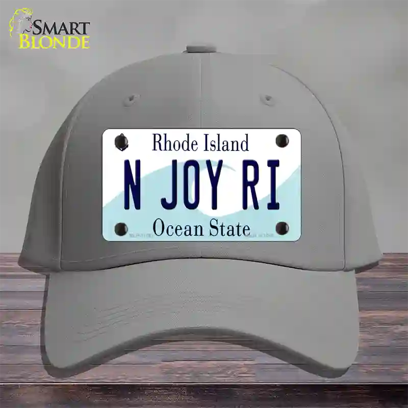 N Joy RI Rhode Island State Novelty License Plate Hat Cotton / Gray