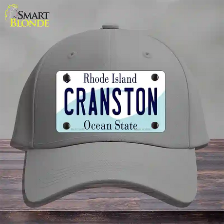 Cranston Rhode Island State Novelty License Plate Hat Cotton / Gray