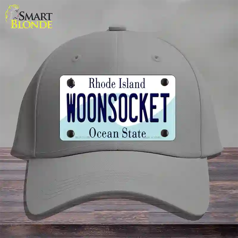 Woonsocket Rhode Island State Novelty License Plate Hat Cotton / Gray