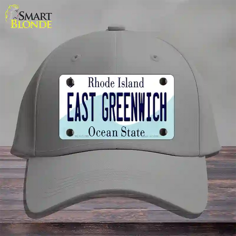 East Greenwich Rhode Island State Novelty License Plate Hat Cotton / Gray