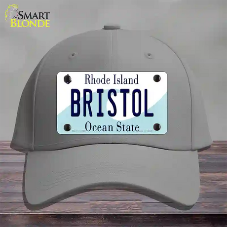 Bristol Rhode Island State Novelty License Plate Hat Cotton / Gray