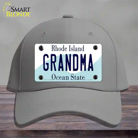 Grandma Rhode Island State Novelty License Plate Hat Cotton / Gray