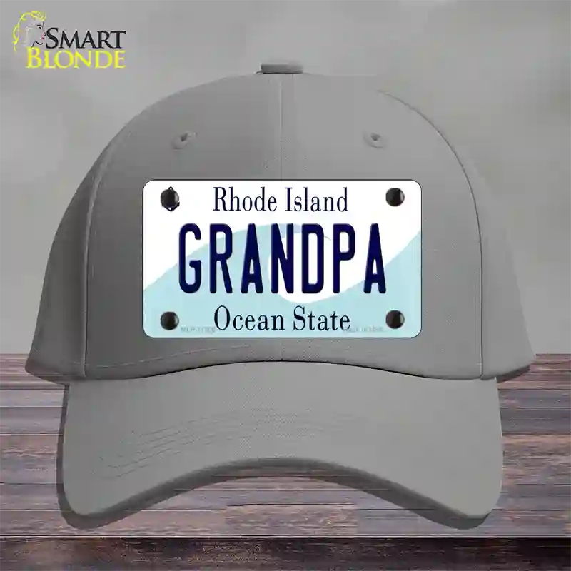 Grandpa Rhode Island State Novelty License Plate Hat Cotton / Gray