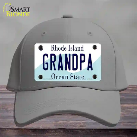 Grandpa Rhode Island State Novelty License Plate Hat Cotton / Gray