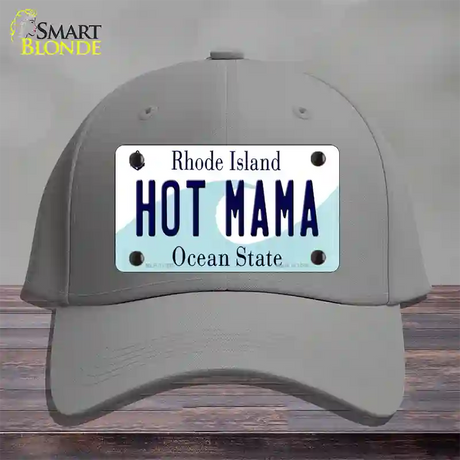 Hot Mama Rhode Island State Novelty License Plate Hat Cotton / Gray