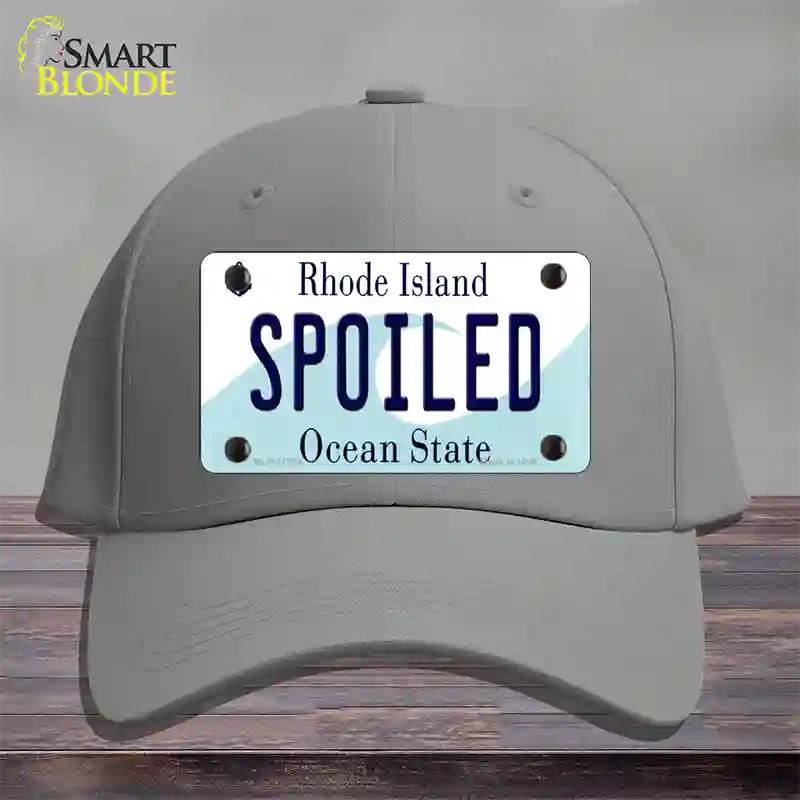 Spoiled Rhode Island State Novelty License Plate Hat Cotton / Gray