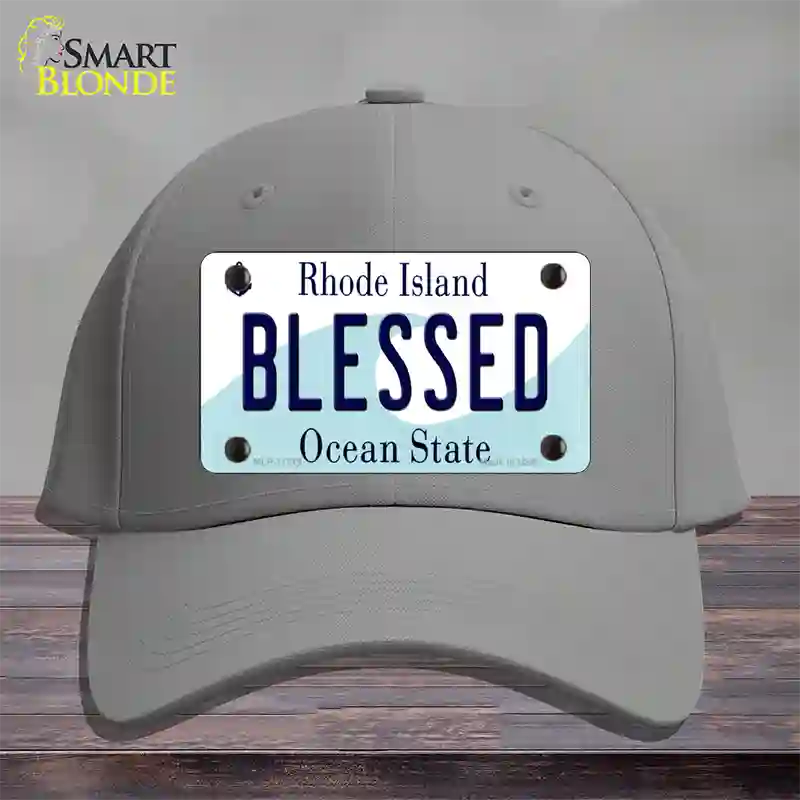 Blessed Rhode Island State Novelty License Plate Hat Cotton / Gray