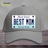 Best Mom Rhode Island State Novelty License Plate Hat Cotton / Gray