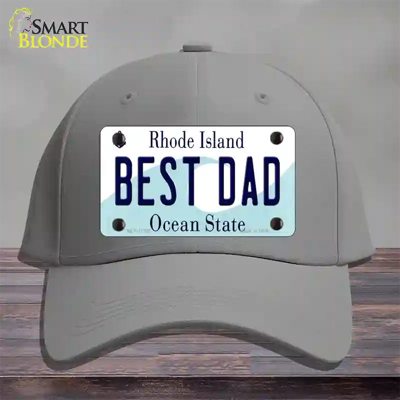 Best Dad Rhode Island State Novelty License Plate Hat Cotton / Gray