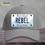 Rebel Rhode Island State Novelty License Plate Hat Cotton / Gray