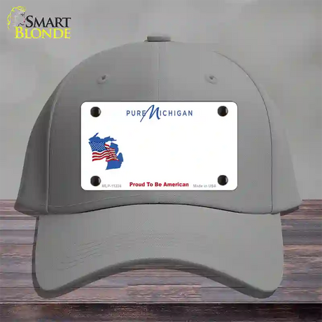 Pure Michigan Proud To Be American Novelty License Plate Hat Cotton / Gray