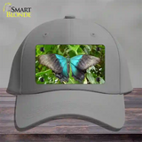 Butterfly Blue and Black Novelty License Plate Hat Cotton / Gray