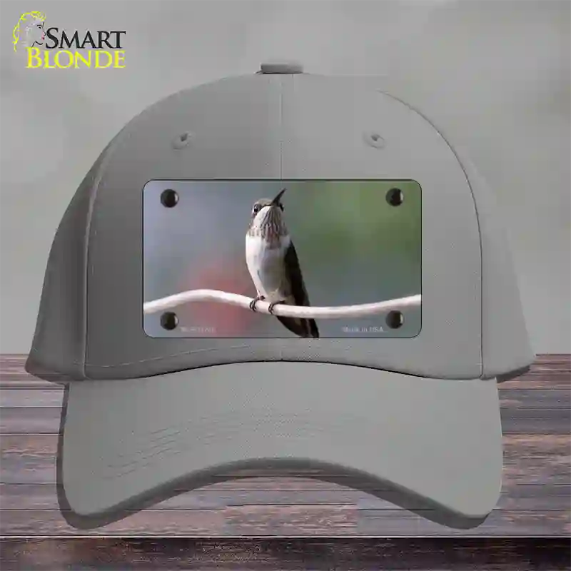 Hummingbird Perched On Branch Novelty License Plate Hat Cotton / Gray