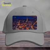 Paris At Night Eiffel Tower In Center Novelty License Plate Hat Cotton / Gray