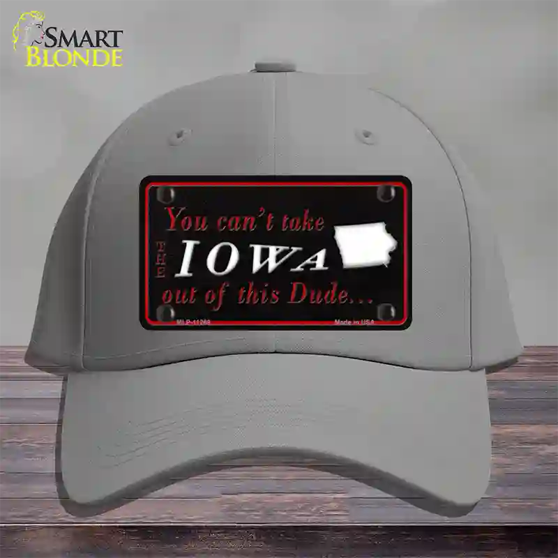 Iowa Dude Novelty License Plate Hat Cotton / Gray