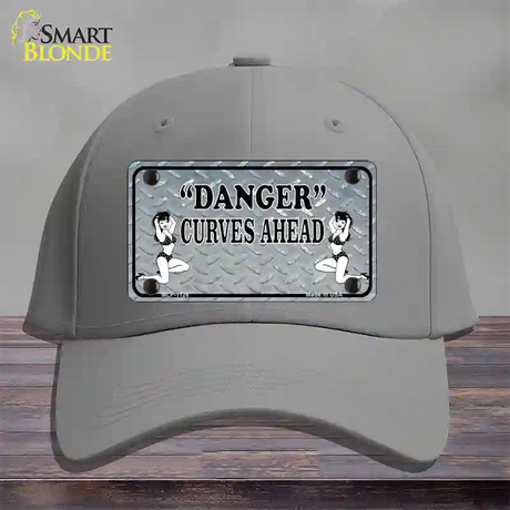 Danger Curves Ahead Novelty License Plate Hat Cotton / Gray