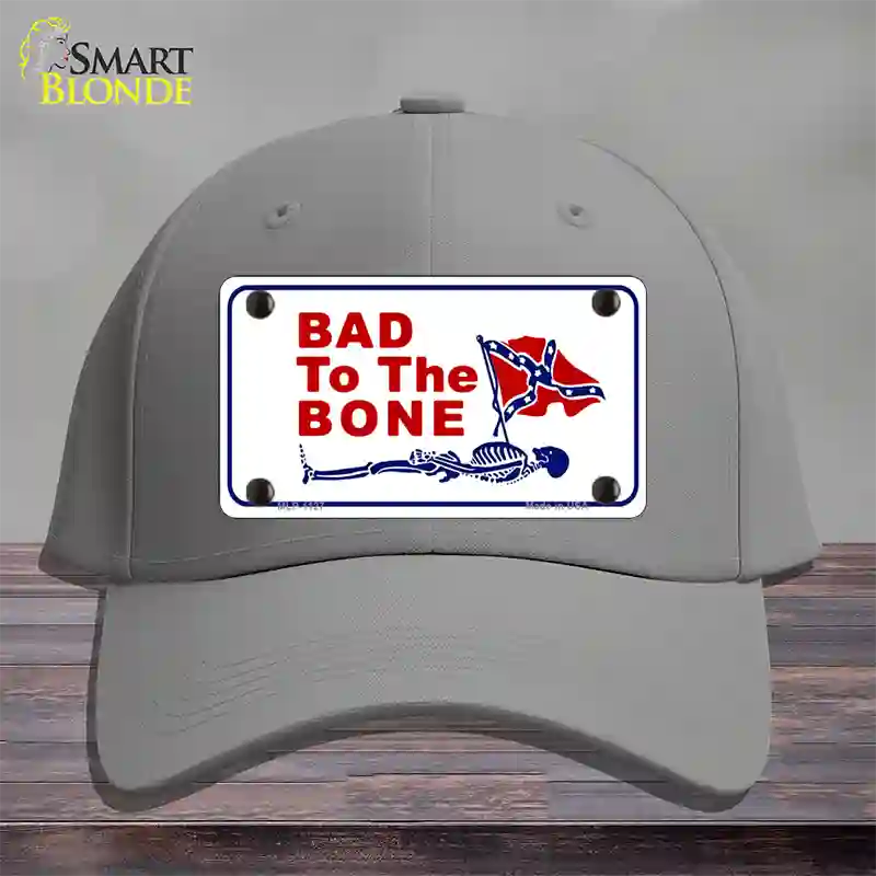 Bad To The Bone Novelty License Plate Hat Cotton / Gray