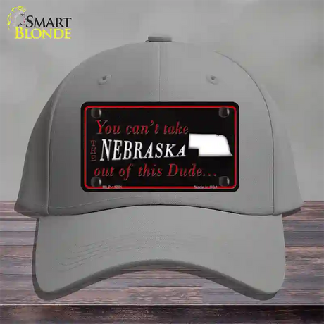 Nebraska Dude Novelty License Plate Hat Cotton / Gray