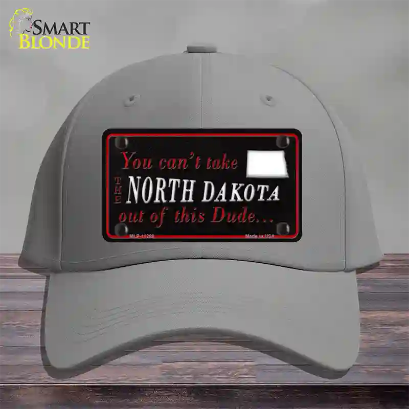 North Dakota Dude Novelty License Plate Hat Cotton / Gray