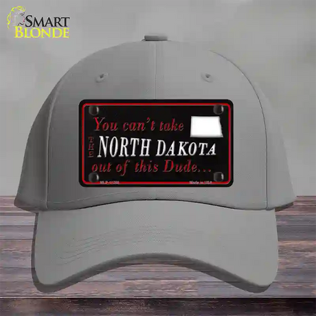 North Dakota Dude Novelty License Plate Hat Cotton / Gray