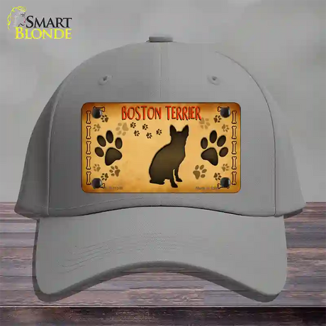 Boston Terrier Novelty License Plate Hat Cotton / Gray