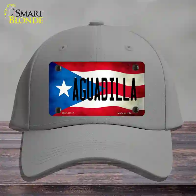 Aguadilla Puerto Rico Flag Novelty License Plate Hat Cotton / Gray