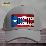 Aibonito Puerto Rico Flag Novelty License Plate Hat Cotton / Gray