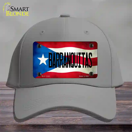 Barranquitas Puerto Rico Flag Novelty License Plate Hat Cotton / Gray