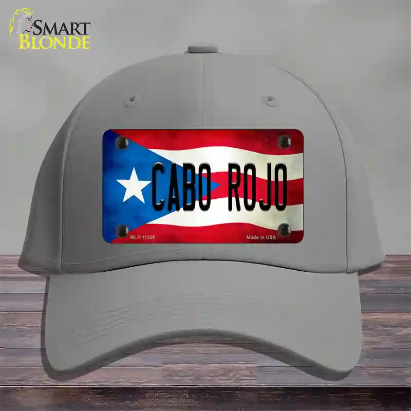 Cabo Rojo Puerto Rico Flag Novelty License Plate Hat Cotton / Gray