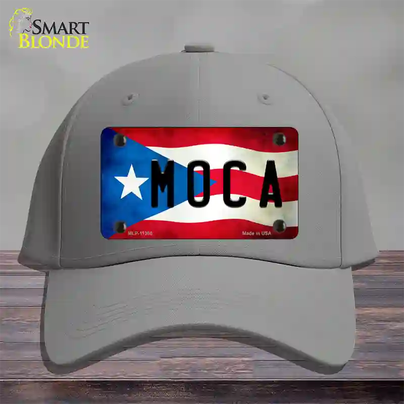 Moca Puerto Rico Flag Novelty License Plate Hat Cotton / Gray