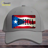 Boricua Puerto Rico Flag Novelty License Plate Hat Cotton / Gray